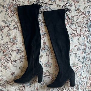Chinese Laundry Black Over-the-Knee Block Heel Boots 7.5